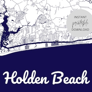 Holden Beach North Carolina Karte Sofortiger digitaler Download