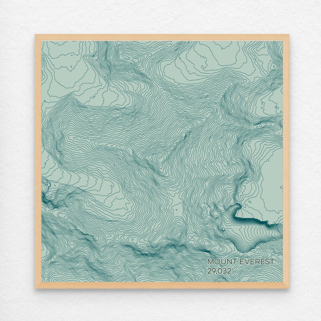 Mount Everest Topographic Map Poster Or Canvas Etsy Il 1080xN.6181028848 Suv9 