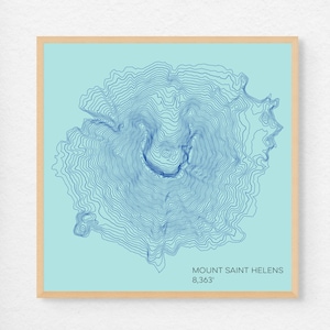 Mount Saint Helens Washington Topographic Map Poster or Canvas