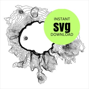 SVG-vectorbestand met topografische kaart Crater Lake Oregon