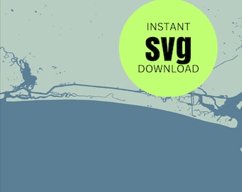 Oak Island North Carolina Map SVG Vector File