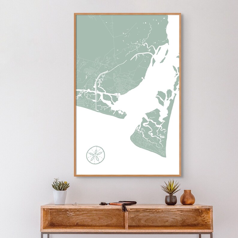 Southport North Carolina Map, Bald Head Island North Carolina Map Etsy
