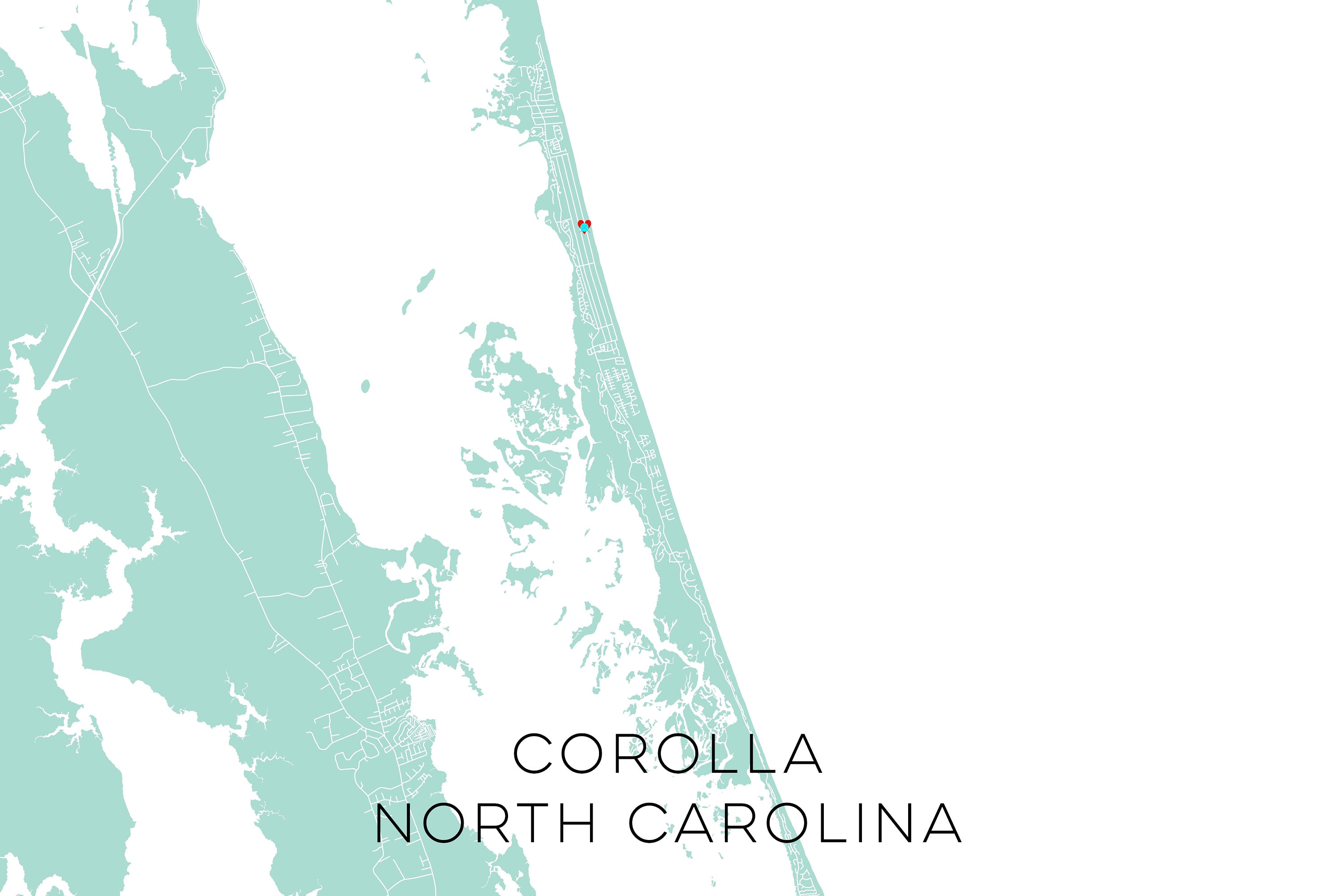 Corolla North Carolina Custom Map Corolla NC Map Corolla NC Etsy