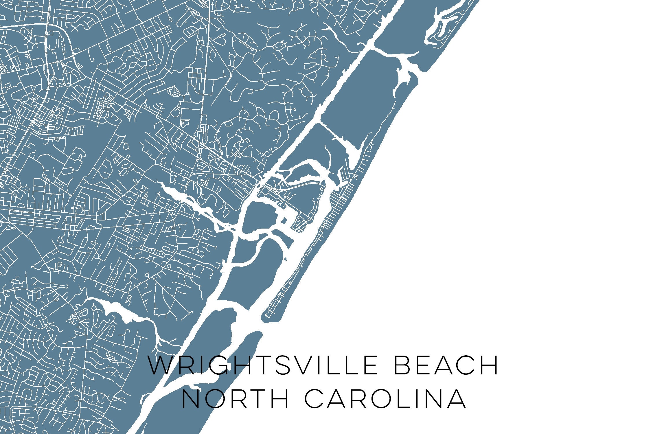Wrightsville Beach North Carolina Custom Map Wrightsville Etsy