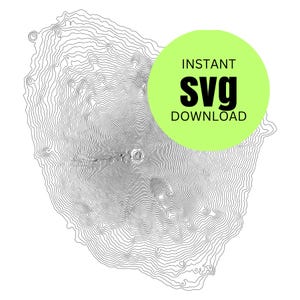 SVG-vectorbestand met topografische kaart van de berg Fuji, Japan