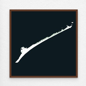 Ocracoke North Carolina Waterways Map Poster or Canvas