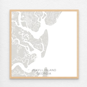 Jekyll Island Georgia Custom Map Poster or Canvas