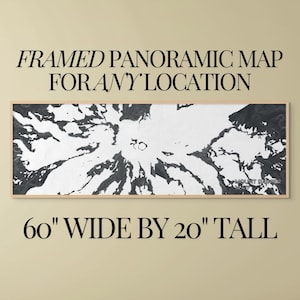 Framed Canvas Panoramic Map for Any Location