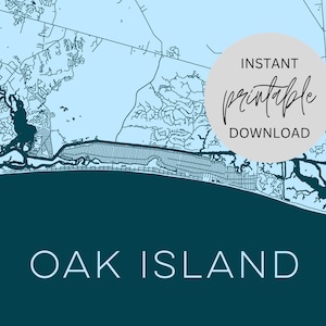 Mappa di Oak Island North Carolina Download digitale immediato