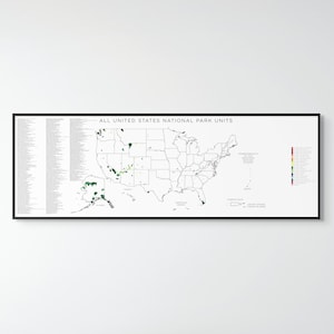 All of The United States National Parks Canvas Map