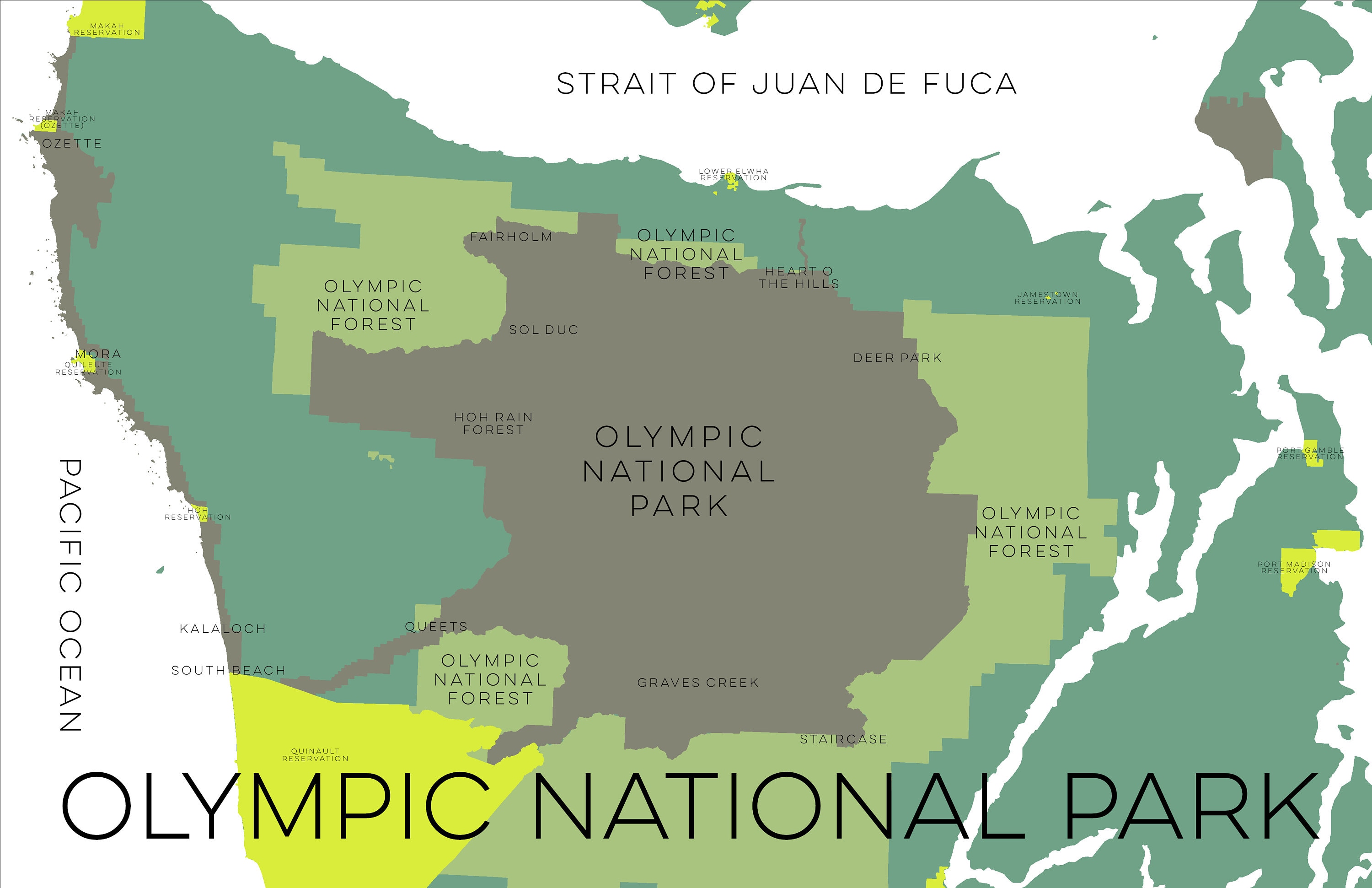 Olympic National Park Map, Olympic Map, Olympic National Park Print, Olympic National Park