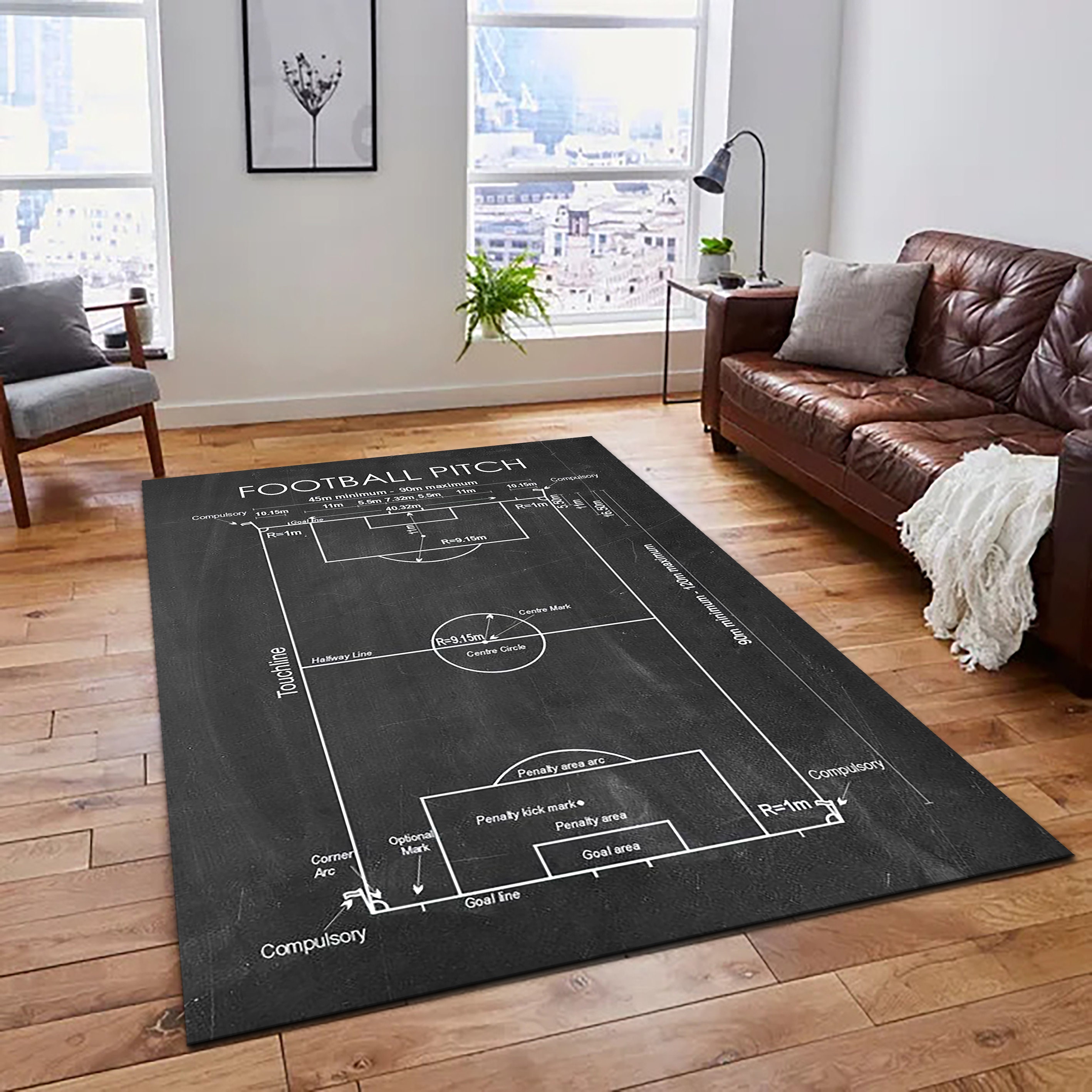 Discover Football Rug, Astroturf Pitch Rug, Living Room Rug