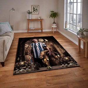 Lionel Messi Rug, Football Rug, Sports Mat, Legend, World Cup Carpet ...