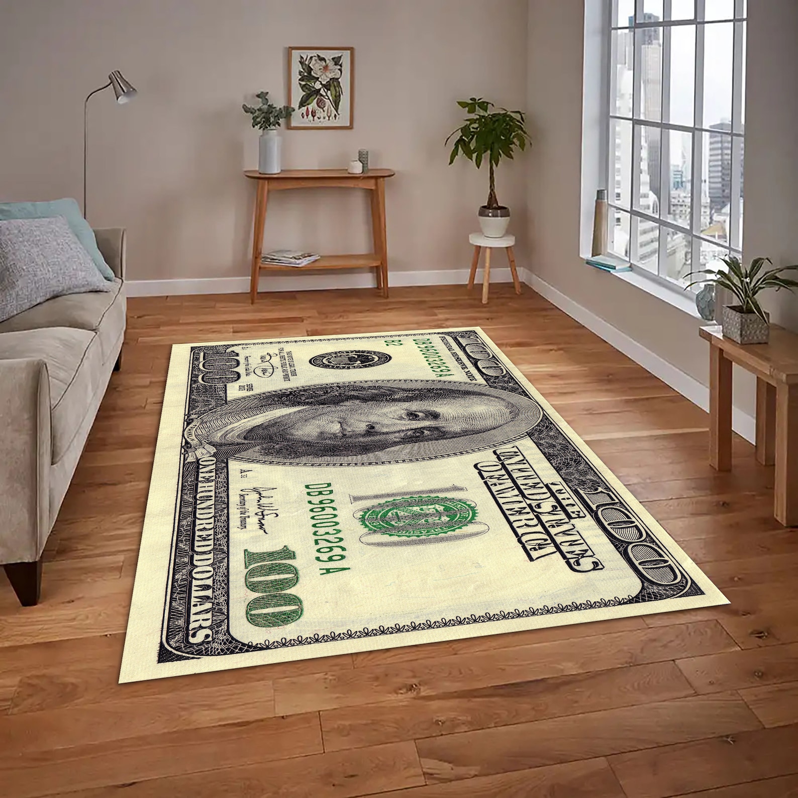 Ruler Coin Rug 100 Dollar Bill Rug, Money Print, Anti-slip Runner - Etsy