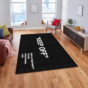 Keep Off Rug, Off White Rug, Keepoff Pattern, Home Decor Rug, Modern Rug, Custom Rug, Non Slip Rug, Brand Rug, Popular Rug