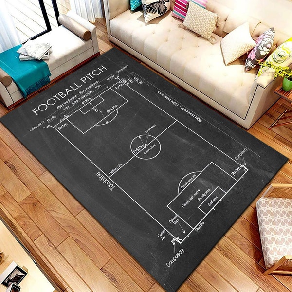 Football Rug, Astroturf Pitch Rug, Green Rug, Match Rug, Sport Rug, Abstact Rug, Living Room Rug, Modern Rug, Popular Rug, Printed Rug