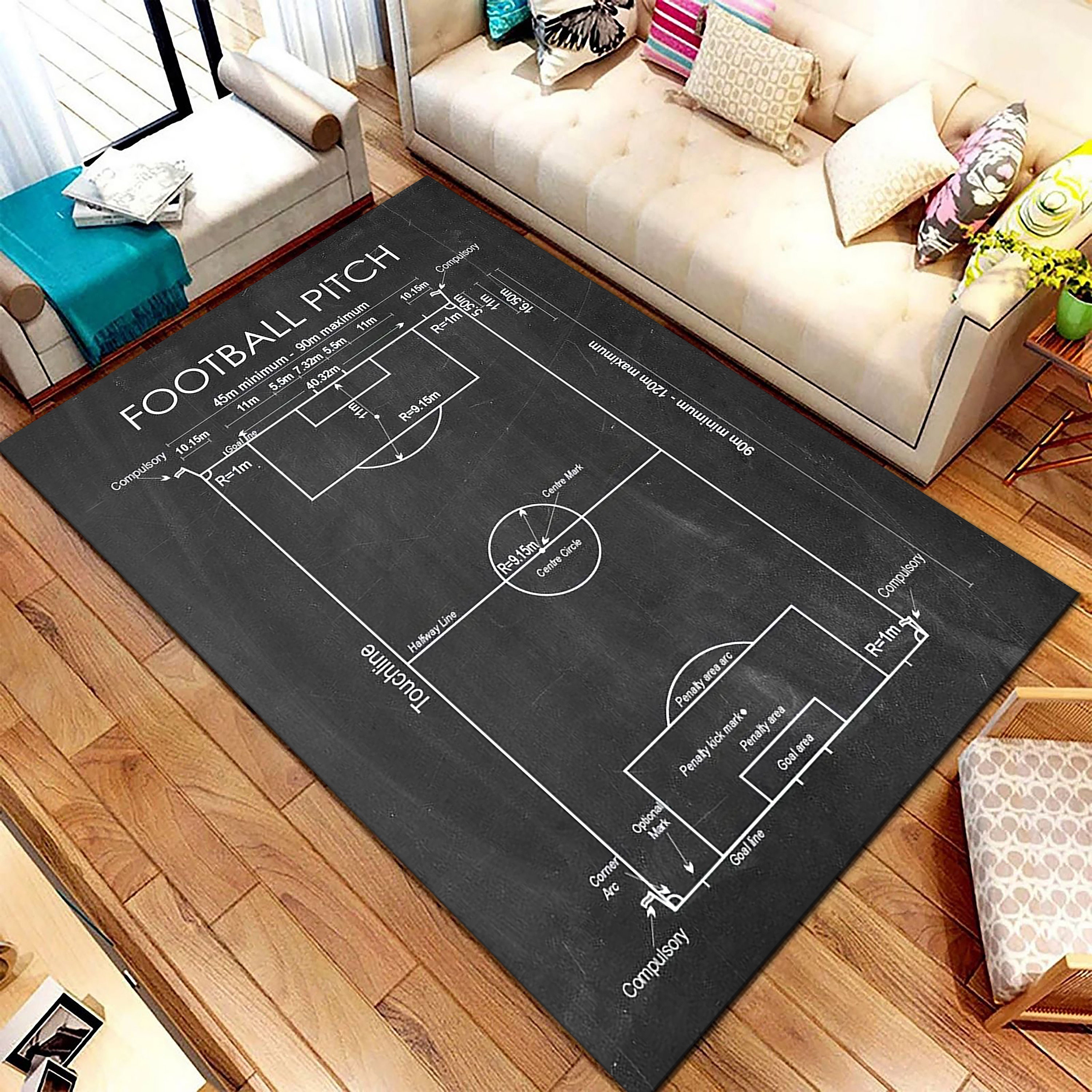 Discover Football Rug, Astroturf Pitch Rug, Living Room Rug
