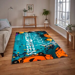 Halloween Rug,pumpkin Rug,horror Area Rug,abstract Rug,floor Mat Rug ...