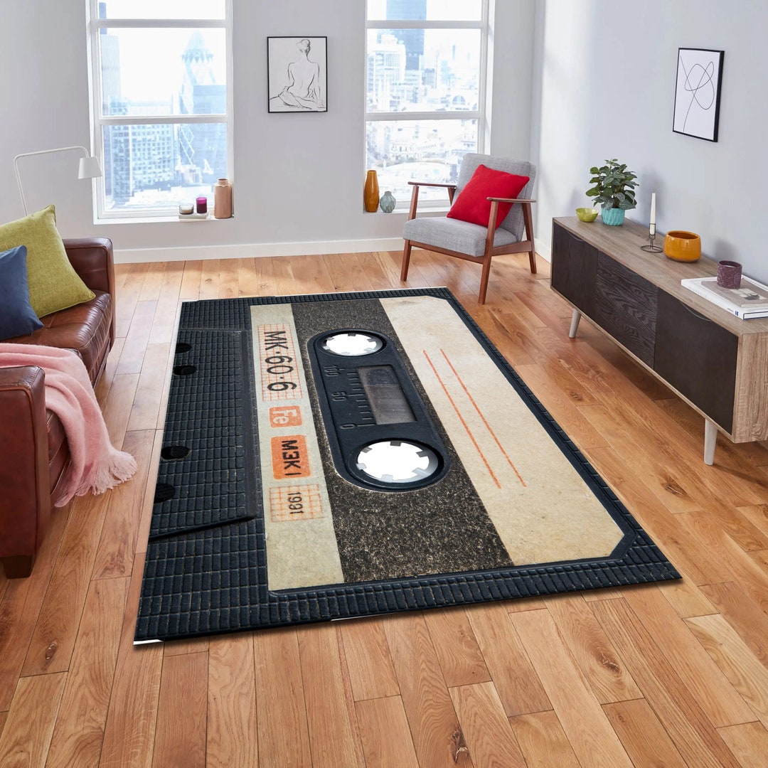 Retro Cassette Tape Area Rug, Washable, Modern Style - Etsy