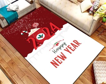 Merry Christmas Rug, Cotton New Year Door Mat