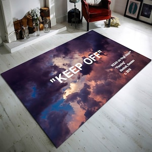 Keep Off Rug, Off White Rug, Living Room Rug, Keepoff Pattern, Popular Rug, Home Decor Rug, Modern Rug, Custom Rug, Non Slip Rug, Brand Rug