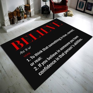 Entry Rug, Popular Rug, Front Door Rug, Anti-Slip Carpet, Motivation Rug, Believe Rugs, Believe Definition Rug, Front Door Rug, Office Rug