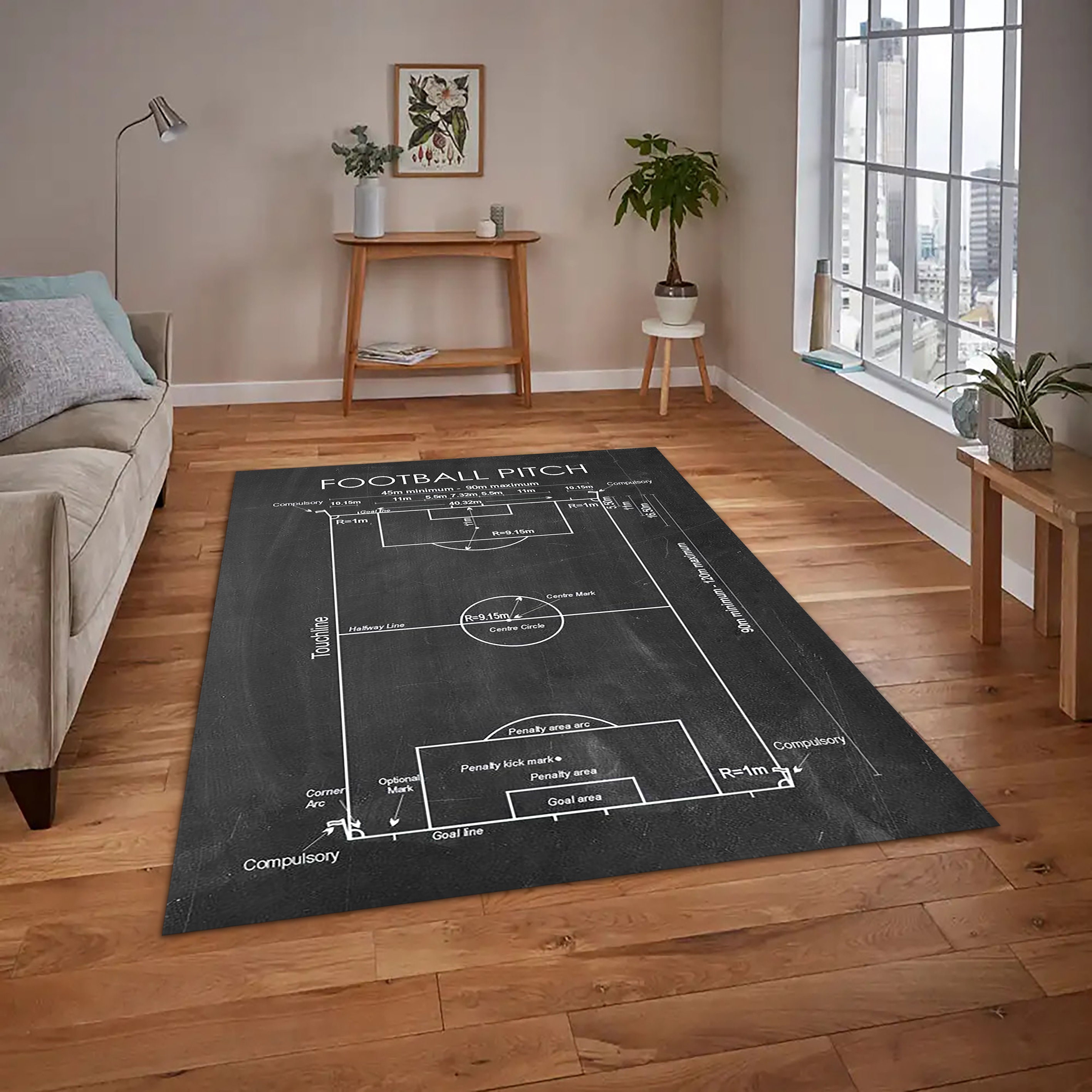 Discover Football Rug, Astroturf Pitch Rug, Living Room Rug