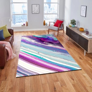 Purple Rug, Bright Purple Carpet, Abstract Rug, Modern Rugs, Popular Carpets,  Area Rug, Machine Washable Rug, Home Decor Carpet, Gift