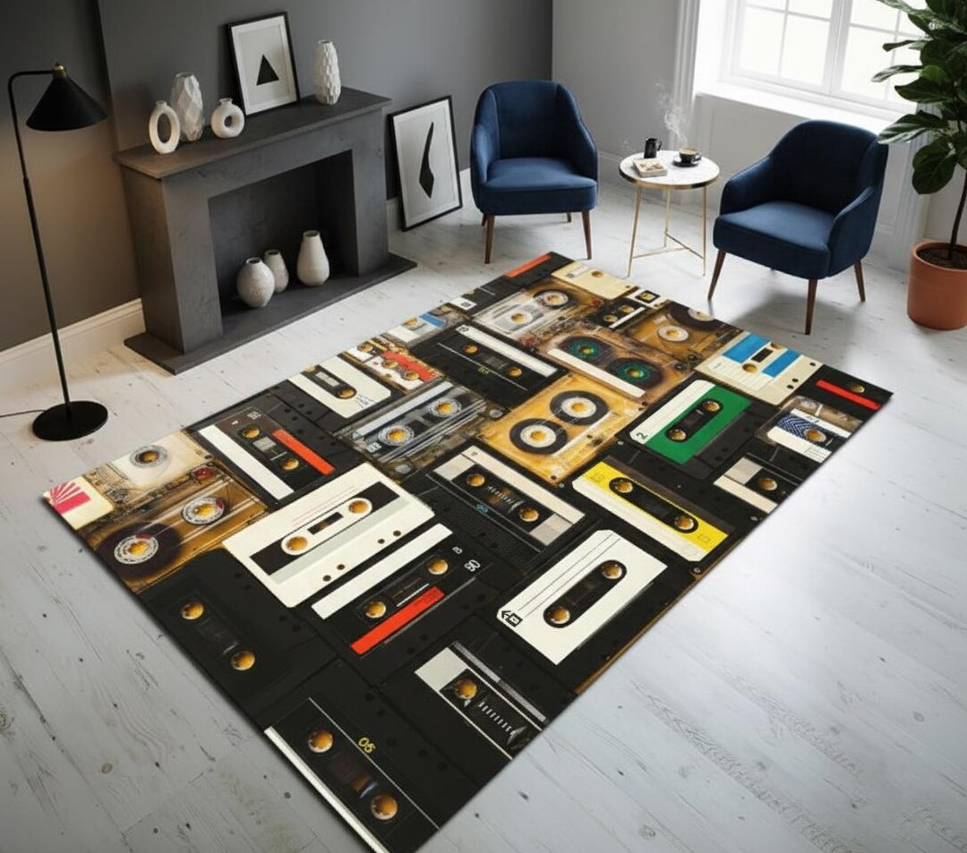 Cassette Tape Rug, Retro 90s Design, Non-slip - Etsy