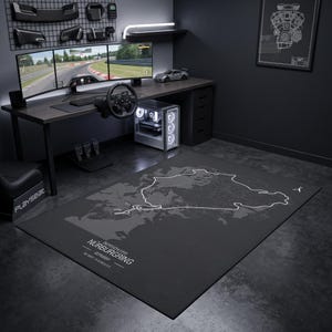 Nürburgring-karta över racerbanan, specialdesignad spelrumsdekor, tävlingskarta över mattan