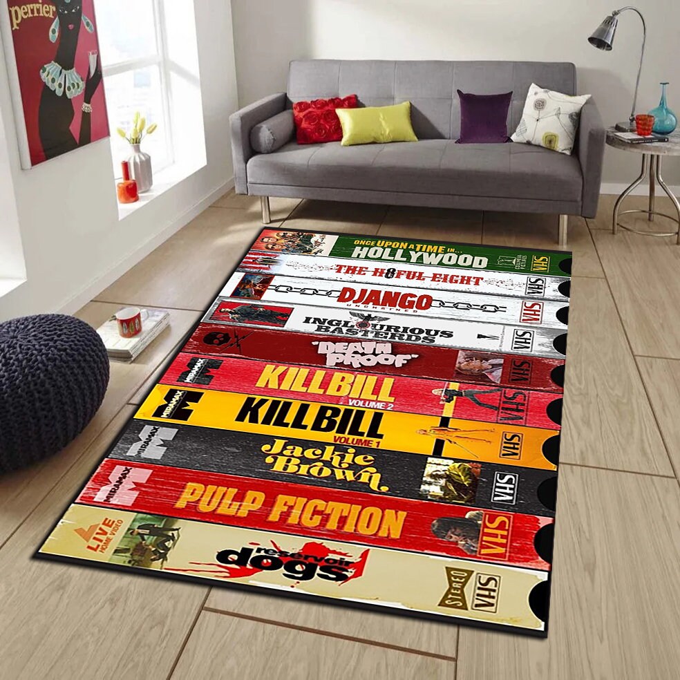 Retro VHS Horror Movie Rug, Home Theater Decor - Etsy