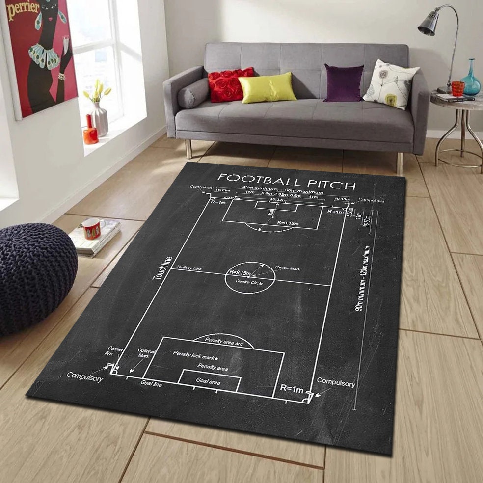 Discover Football Rug, Astroturf Pitch Rug, Living Room Rug