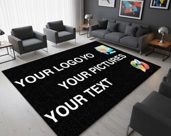 Custom Image Rug, Personalized Photo, Logo, Text, Cotton or Rubber Base