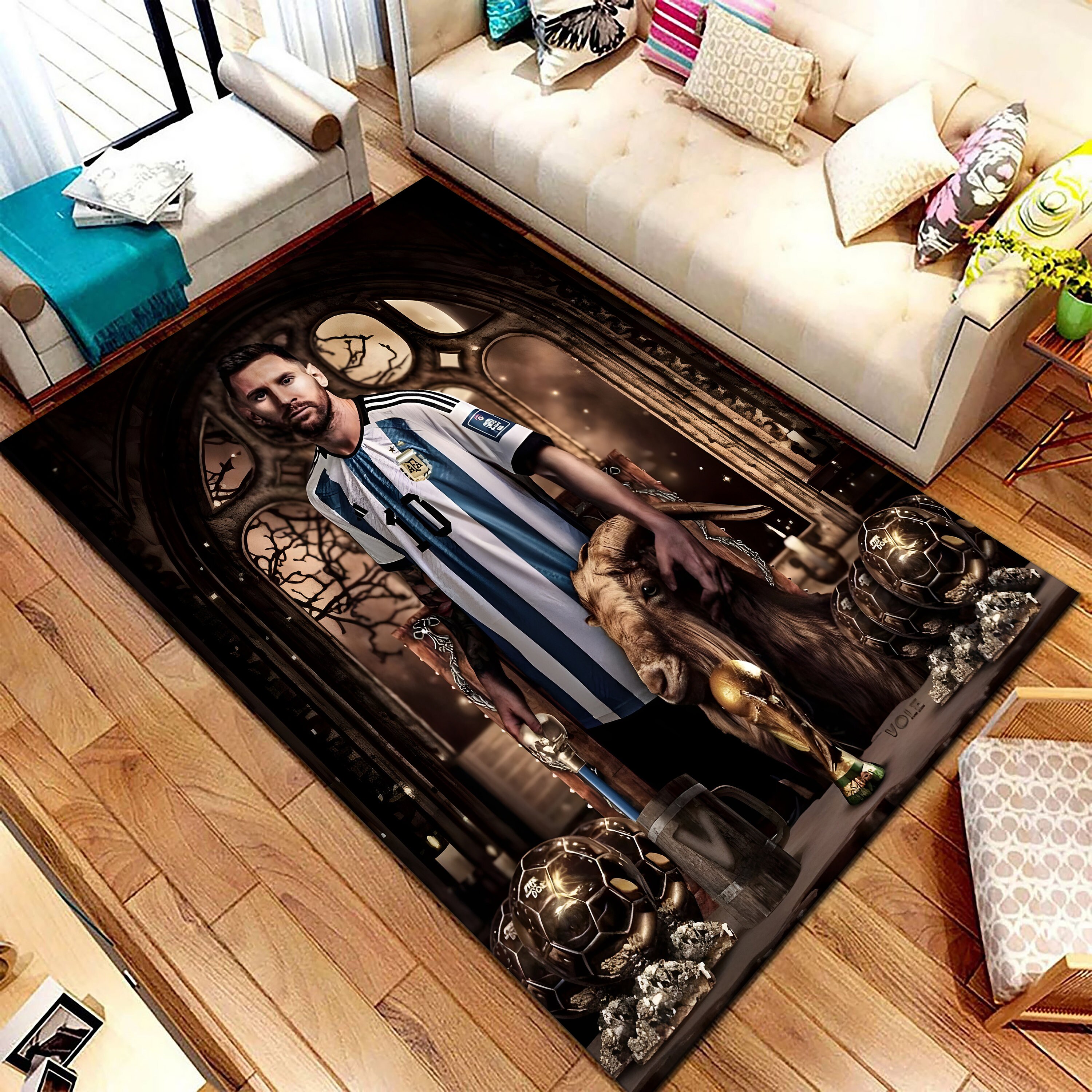 Lionel Messi Rug, Football Rug, Sports Mat, Legend, World Cup Carpet ...
