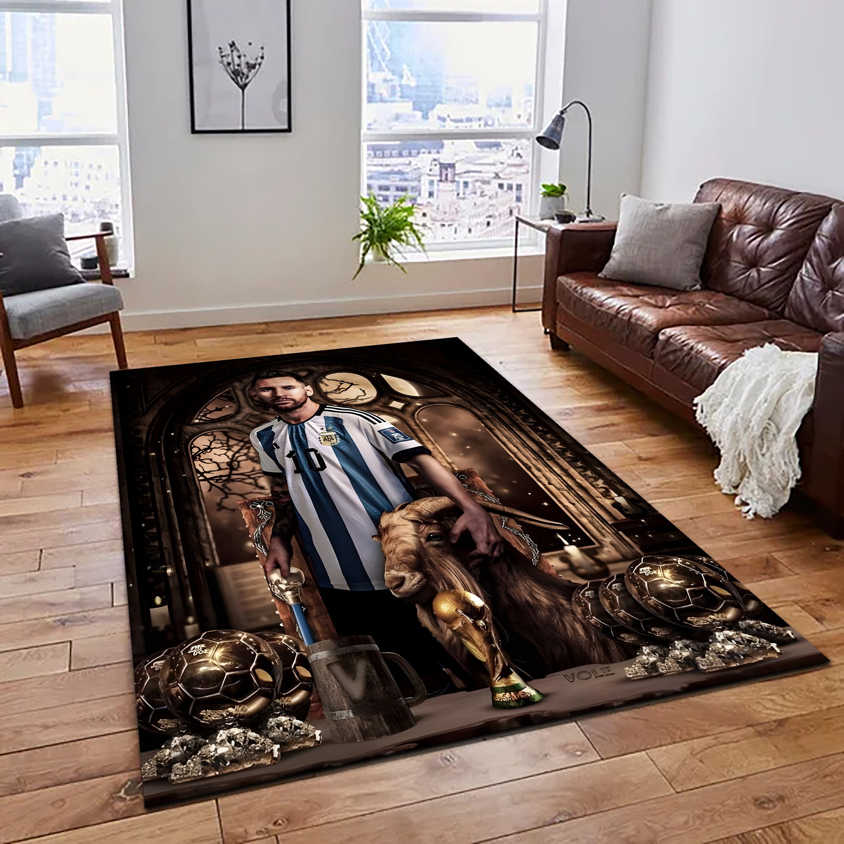 Lionel Messi Rug, Football Rug, Sports Mat, Legend, World Cup Carpet ...