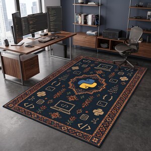 Python Developer Rug, Engineer Carpet, Software Mat, Study Room Decor image 3