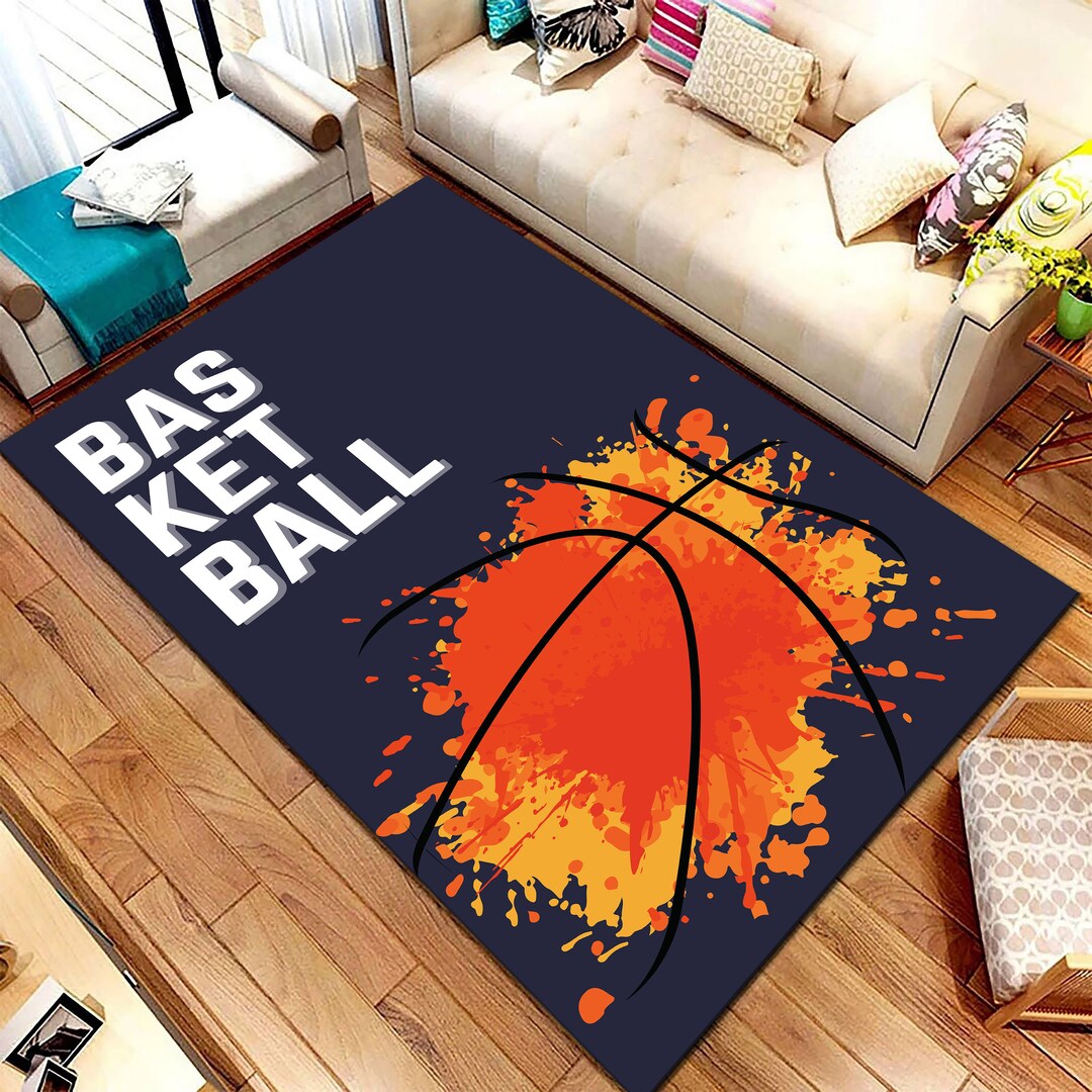 Basketball Area Rug, Non-slip Cotton, Boys Room Decor - Etsy