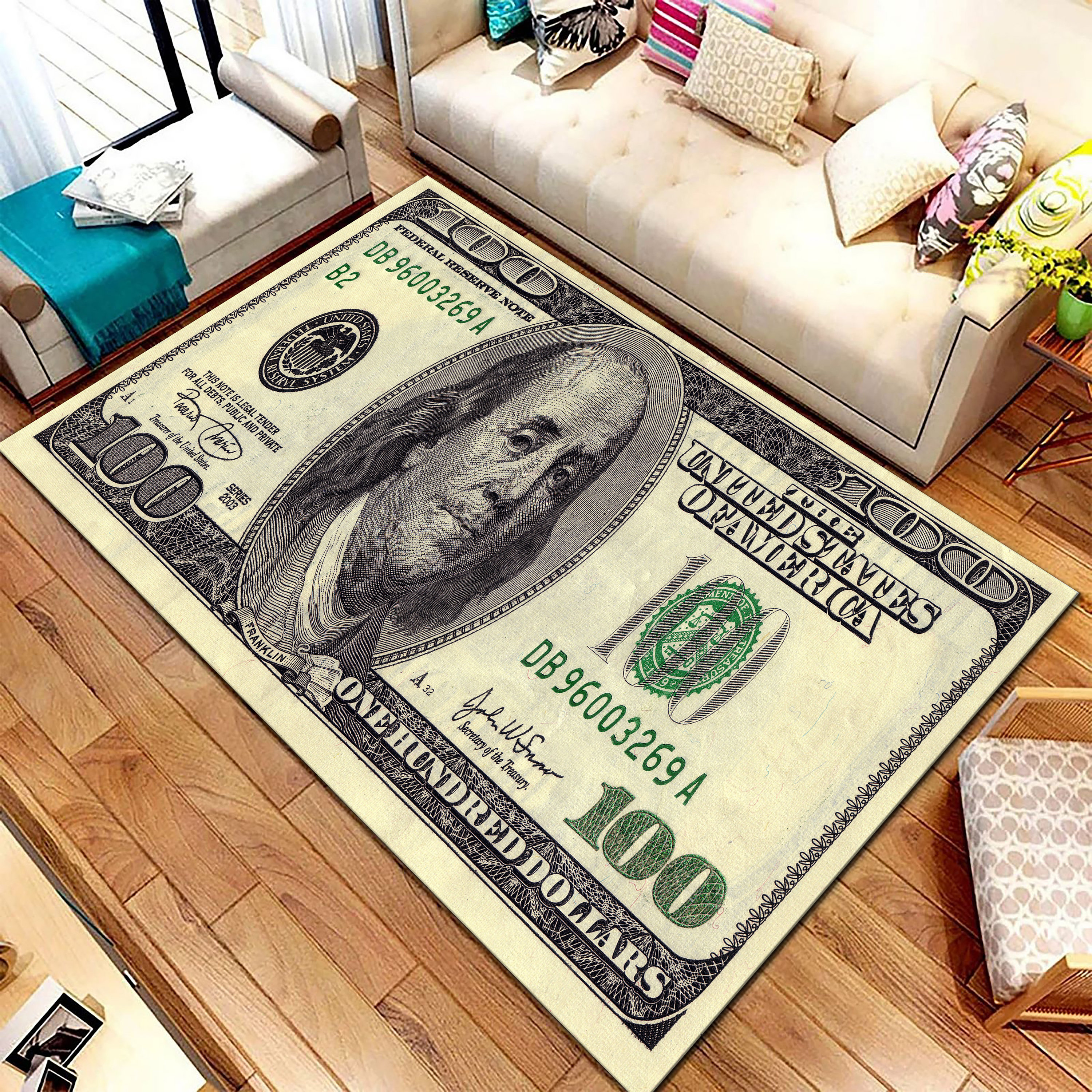 100 Dollar Bill Rug, Money Print, Anti-slip Runner - Etsy