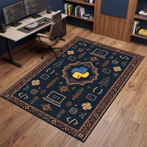 Python Developer Rug, Engineer Carpet, Software Mat, Study Room Decor