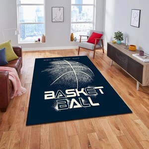 Basketball Rug, NBA Carpet, Custom Rug, For Living Room, Modern Rug, Area Rug, Home Decor Rug, Gift for Basketball Fan, Basketball Design