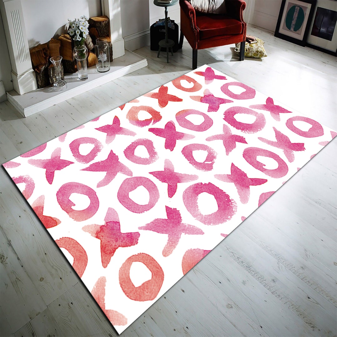 Click Bait Rugs Tic Tac Toe Game Rug, Xoxo Games Rug, Family Game Rug, Holiday Game Rug ...