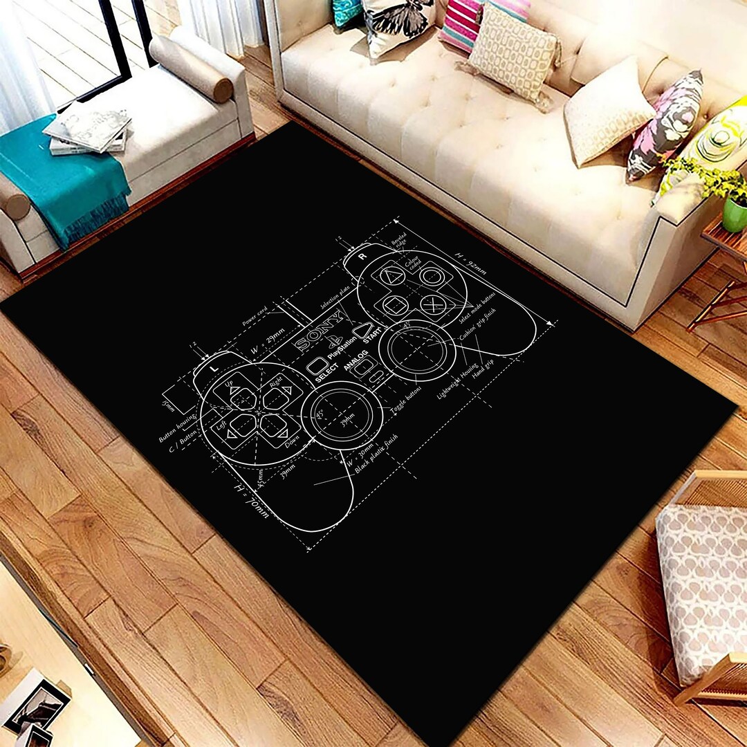 Joystick Pattern Rug, Game Console Rug,awesome Rug,game Room Rug,home ...