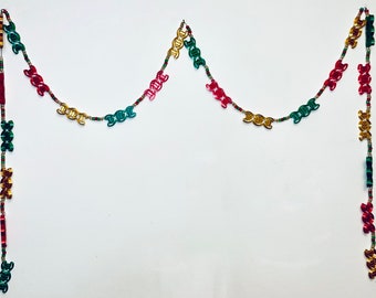 Colorful 3D DNA chain/ banner - unique decoration for home, office, study area or biology/science classroom or unique Christmas tree garland