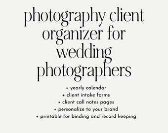 Photography Client Organizer and Planner for Wedding Photographers