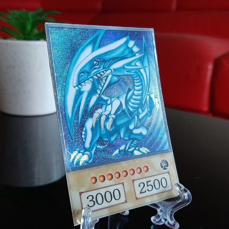Blueeyes White Dragon Holographic 4kids Anime Version Etsy Australia