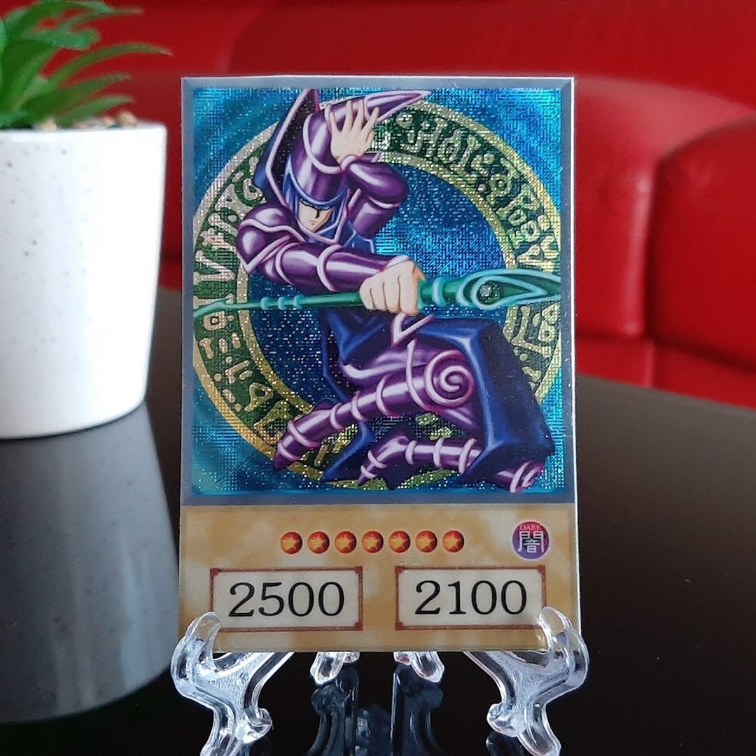 Dark Magician Holographic 4kids Anime Version Yugioh Etsy