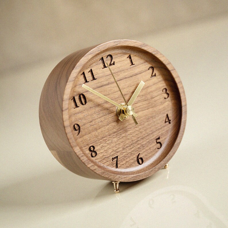 Table Clock, Desk Clock, Alarm Clock, Clocks for Table, Wood Clock