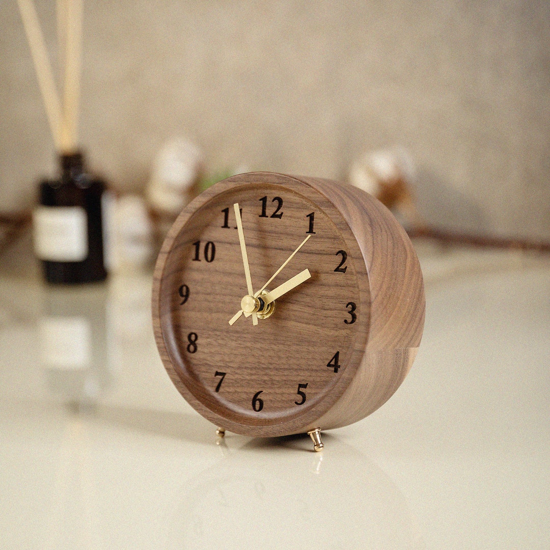 Table Clock, Desk Clock, Alarm Clock, Clocks for Table, Wood Clock