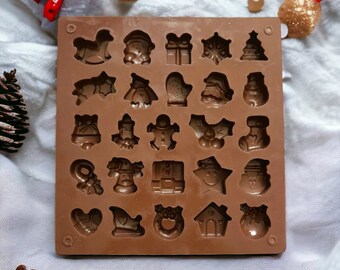 Christmas Chocolate Mold, Holiday Chocolate Silicone Mould, Fondant Mold, Silicone Mold, Resin Molds, Christmas Mold