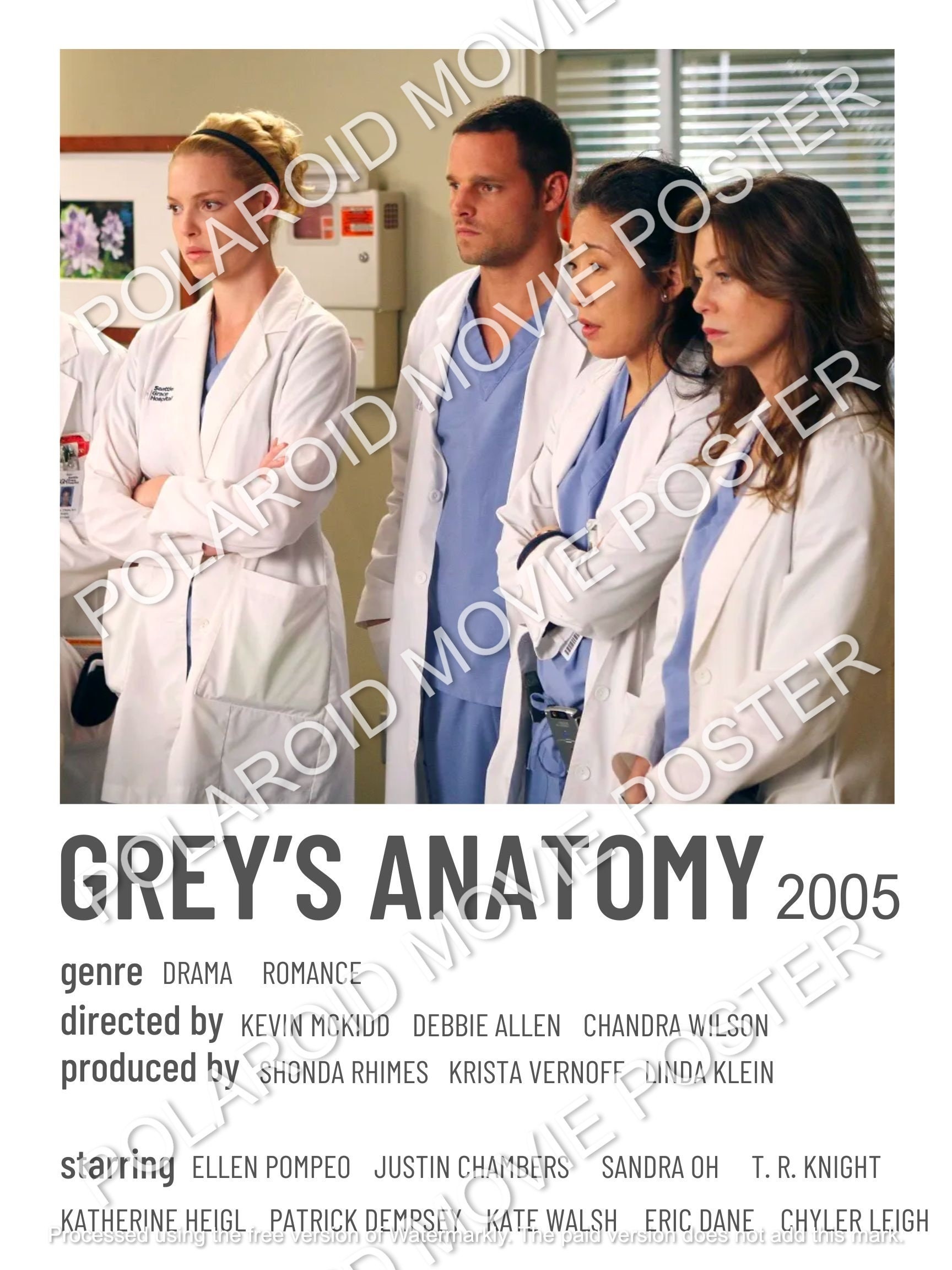 Grey s Anatomy Dorm Wall Polaroid Movie Printable Digital Poster Etsy